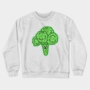 Cute Head Of Broccoli - Funny Broccoli Art Crewneck Sweatshirt